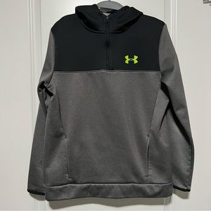 Under Armour Youth Quarter Zip, Black/Grey